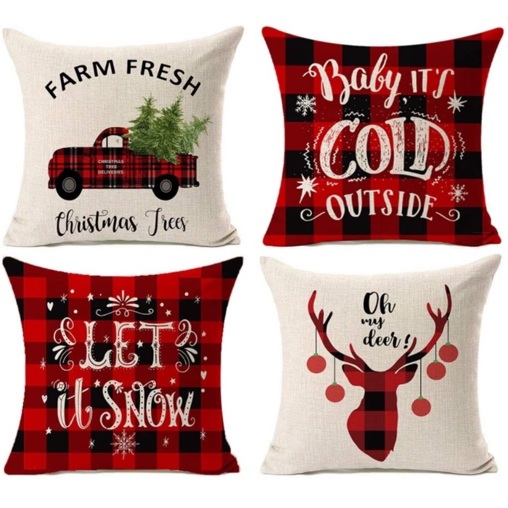 18x18 4pk Christmas Pillow Covers